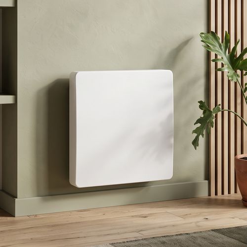 Radiateur à inertie Wi-Fi LUCY Blanc 1000W – Double cœur de chauffe céramique + film – Econergy