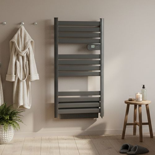 Sèche-serviettes avec Soufflerie LCD Sans fluide Gris Anthracite 1500W ARROW