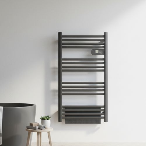 Sèche-serviettes Avec Soufflerie LCD Sans fluide Gris Anthracite 1500W SATURNE