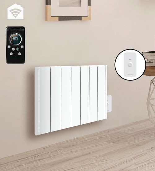 Radiateur électrique LCD céramique blanc 1500W JADA connecté