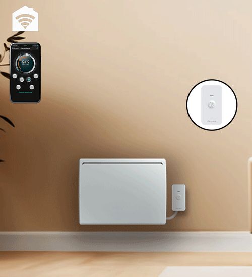 Radiateur électrique LCD céramique blanc 1000W UNO connecté