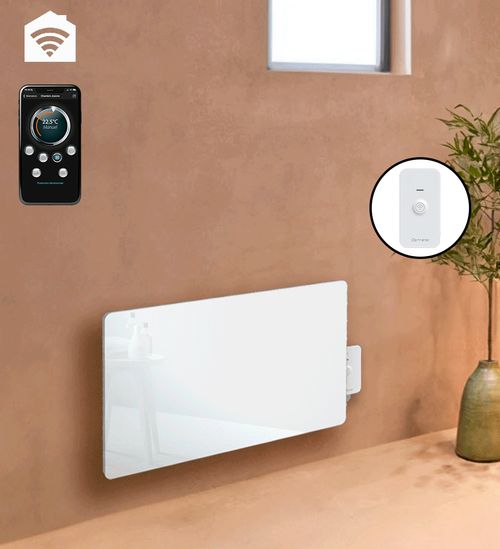 Radiateur panneau rayonnant LCD aluminium blanc 1500W KLAAS connecté