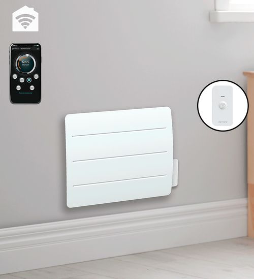 Radiateur électrique LCD fonte + film blanc 2000W KAIROS connecté
