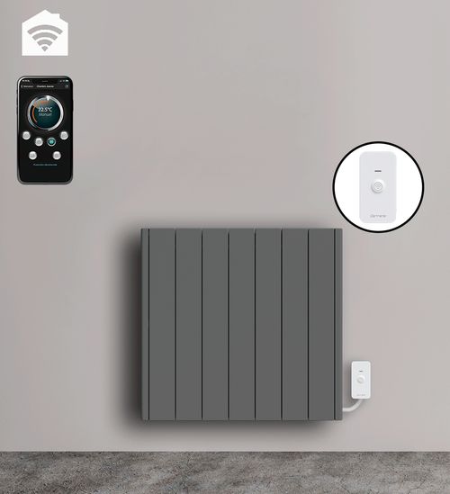 Radiateur électrique LCD céramique gris anthracite 1500W JADA Connecté