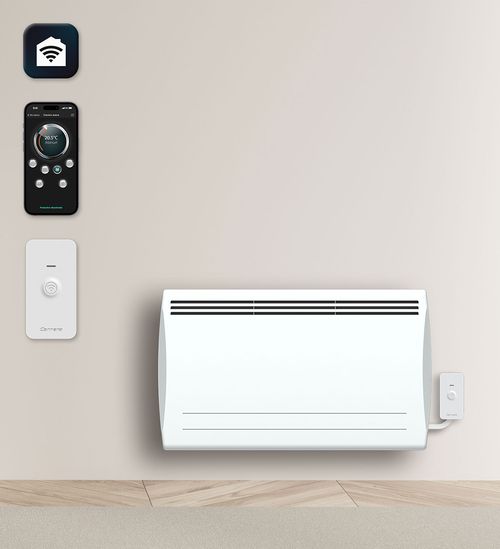 Radiateur électrique LCD céramique blanc 1500W NATA Connecté