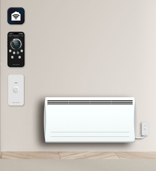 Radiateur électrique LCD céramique blanc 2000W NATA Connecté