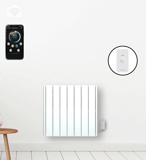 Radiateur électrique LCD fonte blanc 1500W JEYO Connecté