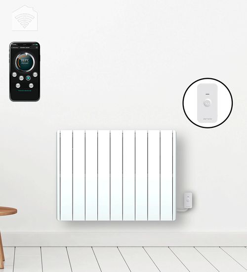 Radiateur électrique LCD fonte blanc 2000W JEYO Connecté