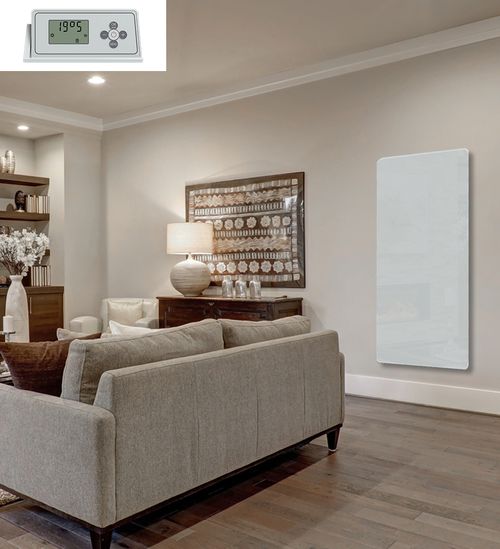 Radiateur Électrique Vertical LCD Aluminium Blanc 1500W KLAAS