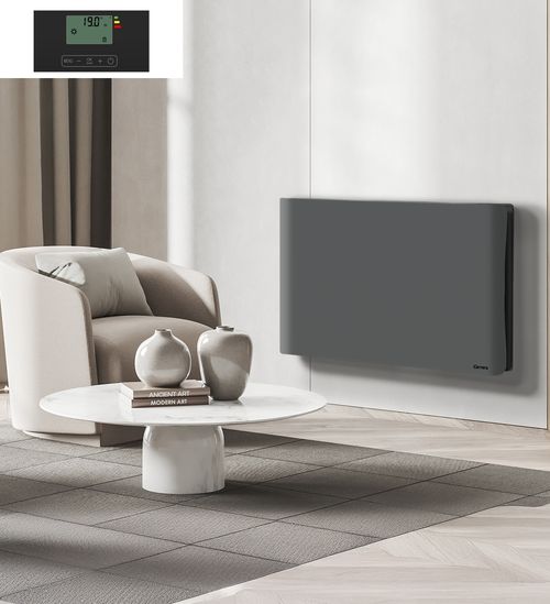 Radiateur Électrique LCD Céramique + Film Gris Noir 1500W DAKOTA