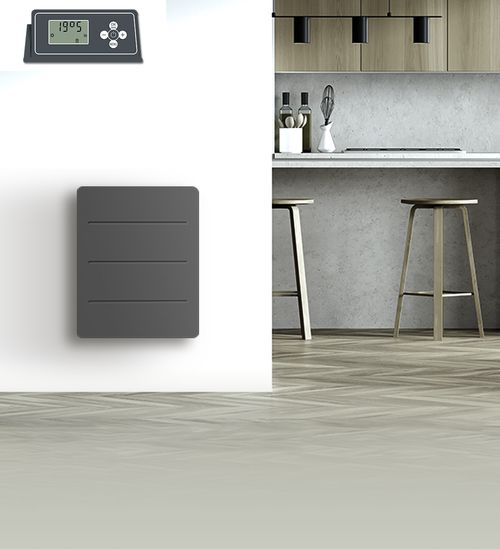 Radiateur Électrique LCD Céramique + film Gris Anthracite 1000W YOX