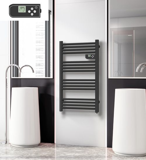 Sèche-serviettes LCD Sans fluide Noir 500W JUPITER